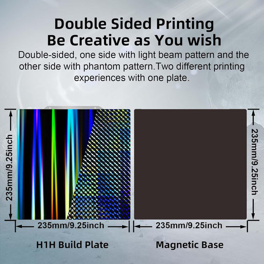 IdeaFormer Light Beam+Phantom H1H Spring Steel Build Plate with Magnatic Plate, 235×235mm for Creality Ender 3/Ender 3 Pro/Ender 3 V2/Ender 3 V2 Neo/ELEGOO Neptune 3/Neptune 4/Pro