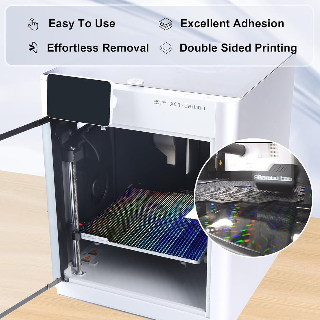 IdeaFormer Smooth Phantom H1H+Diamond PEO Spring Steel Build Plate, 257x257mm for Bambu Lab P1P/P1S/X1C/X1/X1E/A1