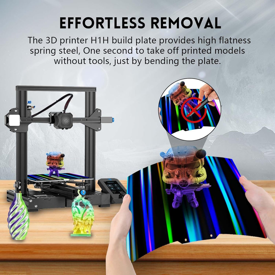 IdeaFormer Light Beam+Phantom H1H Spring Steel Build Plate with Magnatic Plate, 235×235mm for Creality Ender 3/Ender 3 Pro/Ender 3 V2/Ender 3 V2 Neo/ELEGOO Neptune 3/Neptune 4/Pro