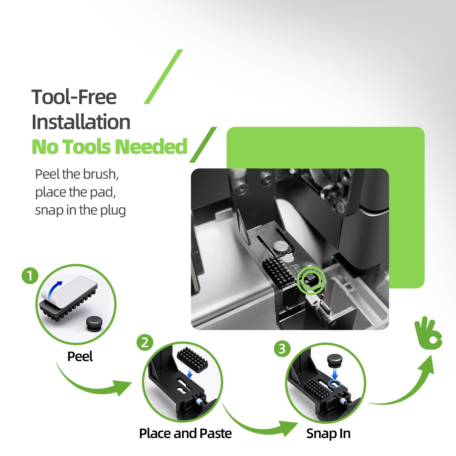 IdeaFormer Nozzle Cleaning Brush & Nozzle overflow pad set for Snapmaker U1