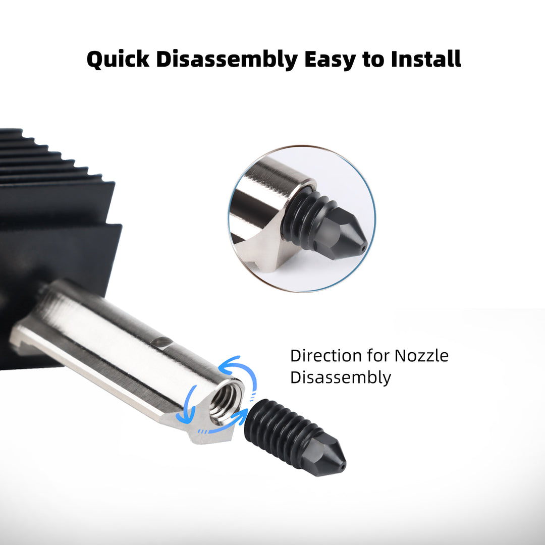 IdeaFormer 5 Pcs 0.2mm,0.4mm,0.6mm Hardened Steel Nozzle for Bambu Lab H2D A1 A1 Mini 3D Printer Hotend