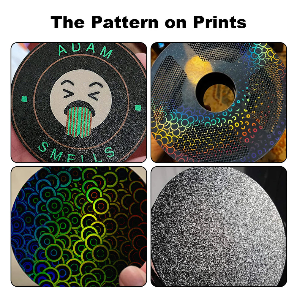 IdeaFormer Kaleidoscope PEK+Textured Gold PEI Spring Steel Build Plate,  Round 270mm for Flsum super racer/QQ/QQ-S-Pro